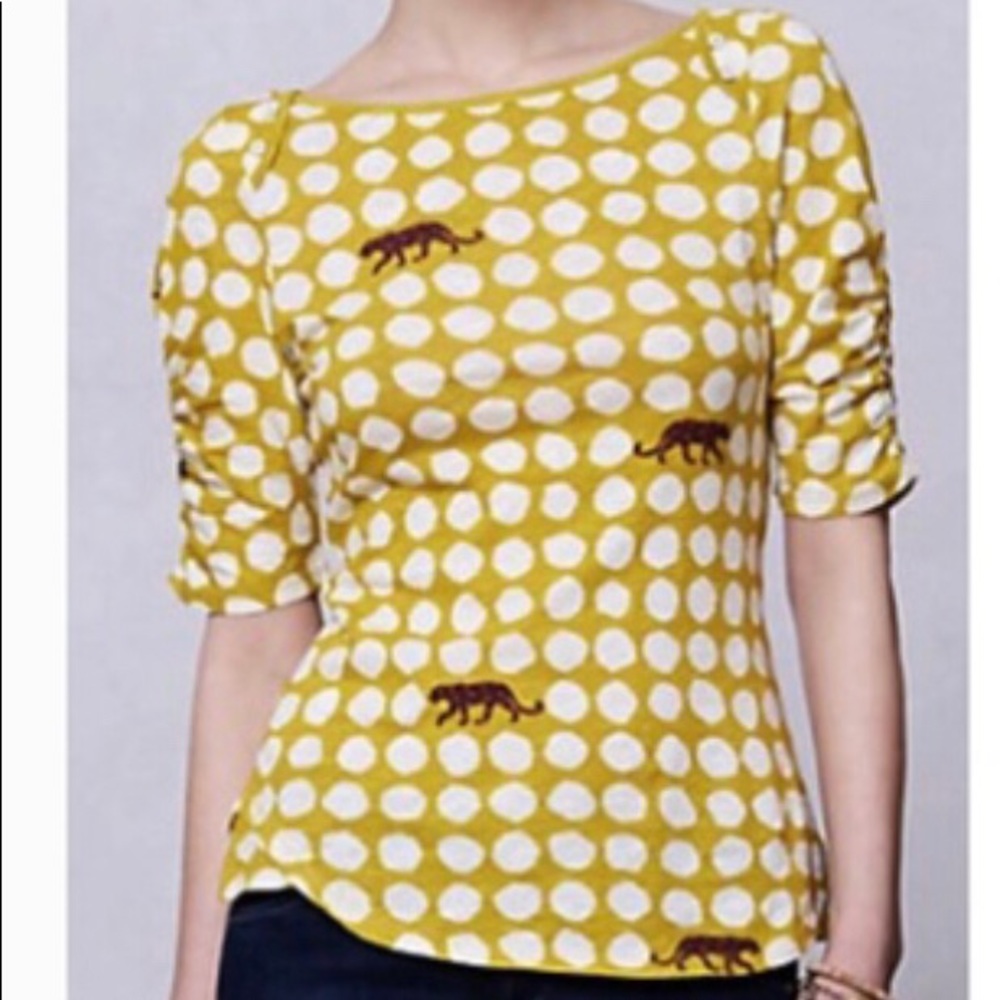 Anthropologie Postmark Cheetah Shirt M